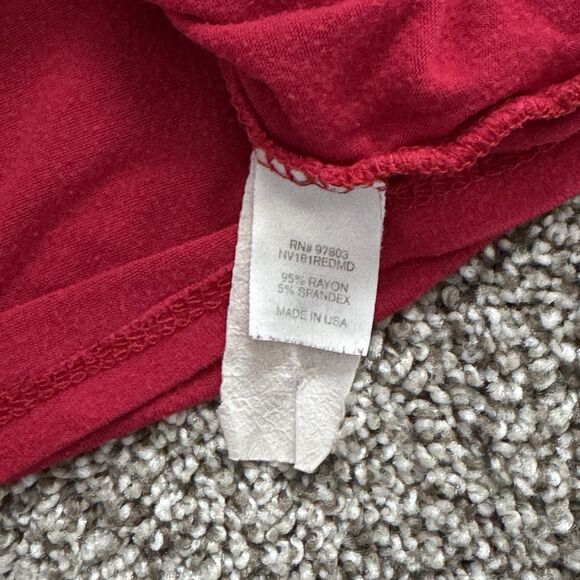 Charming Charlie Red Wrap Blouse 3/4 Sleeve Elastic Waist Top Shirt Size Large - Picture 5 of 11